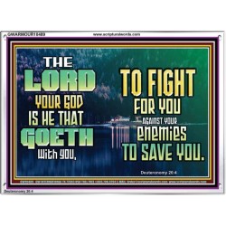 THE LORD IS WITH YOU TO SAVE YOU  Christian Wall Décor  GWARMOUR10489  "18X12"