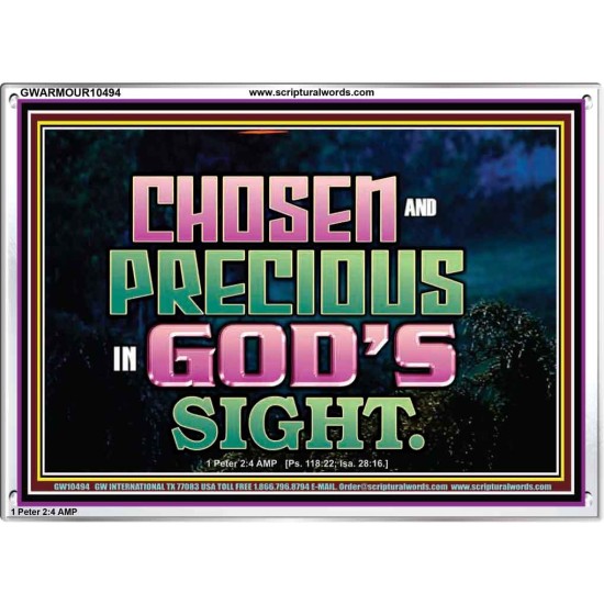 CHOSEN AND PRECIOUS IN THE SIGHT OF GOD  Modern Christian Wall Décor Acrylic Frame  GWARMOUR10494  