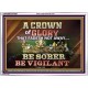 CROWN OF GLORY THAT FADETH NOT BE SOBER BE VIGILANT  Contemporary Christian Paintings Acrylic Frame  GWARMOUR10501  