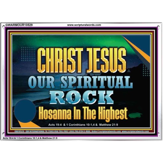 CHRIST JESUS OUR ROCK HOSANNA IN THE HIGHEST  Ultimate Inspirational Wall Art Acrylic Frame  GWARMOUR10529  