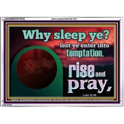 WHY SLEEP YE RISE AND PRAY  Unique Scriptural Acrylic Frame  GWARMOUR10530  "18X12"