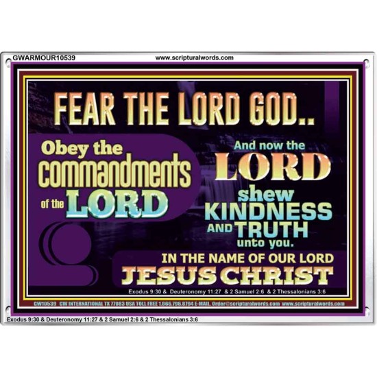 OBEY THE COMMANDMENT OF THE LORD  Contemporary Christian Wall Art Acrylic Frame  GWARMOUR10539  