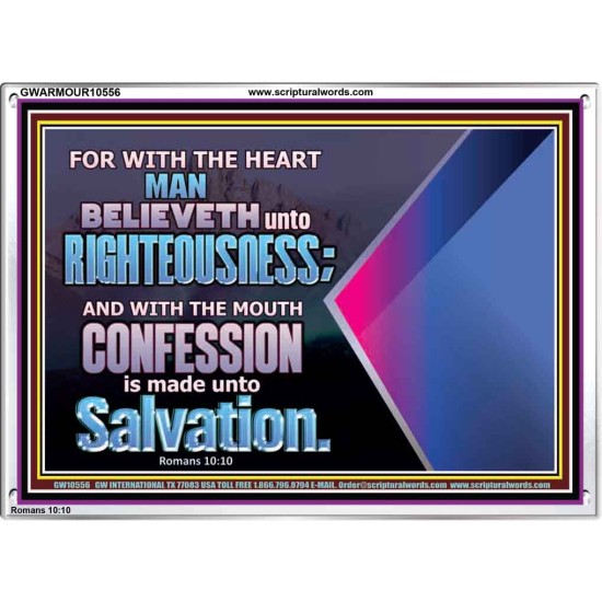TRUSTING WITH THE HEART LEADS TO RIGHTEOUSNESS  Christian Quotes Acrylic Frame  GWARMOUR10556  