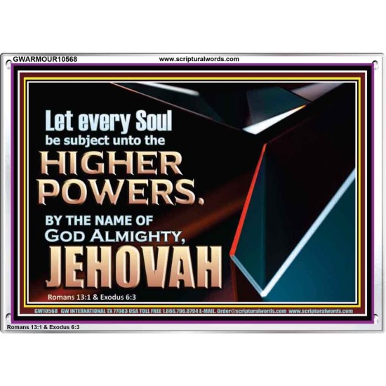 JEHOVAH ALMIGHTY THE GREATEST POWER  Contemporary Christian Wall Art Acrylic Frame  GWARMOUR10568  