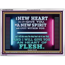 A NEW HEART ALSO WILL I GIVE YOU  Custom Wall Scriptural Art  GWARMOUR10608  