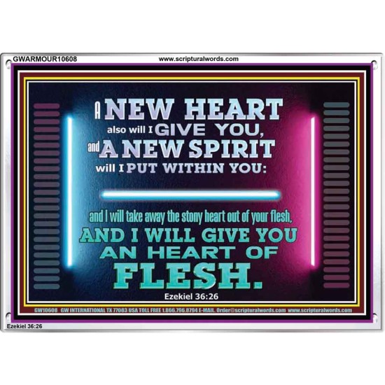 A NEW HEART ALSO WILL I GIVE YOU  Custom Wall Scriptural Art  GWARMOUR10608  