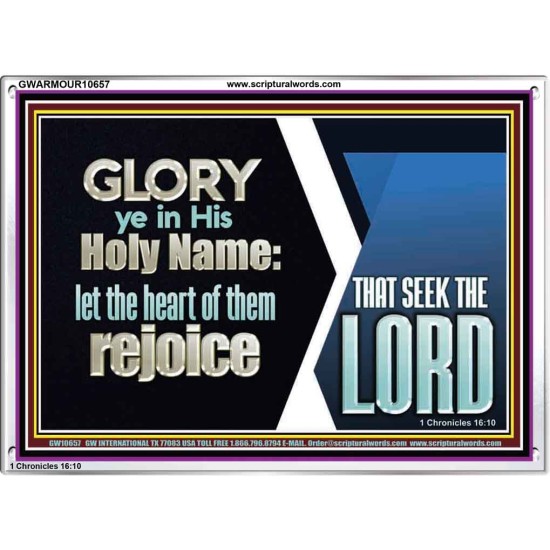 THE HEART OF THEM THAT SEEK THE LORD REJOICE  Righteous Living Christian Acrylic Frame  GWARMOUR10657  