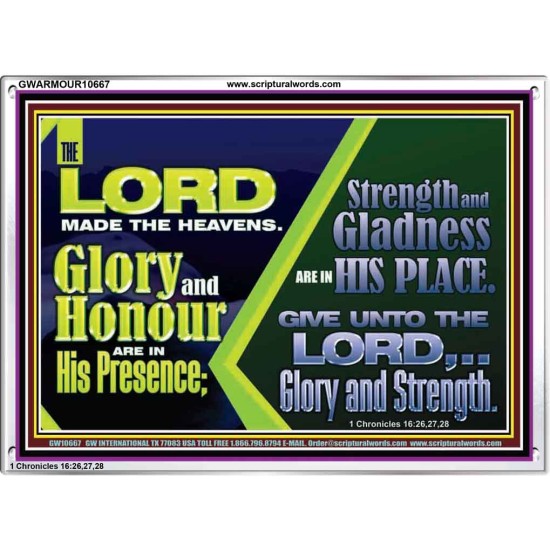 GLORY AND HONOUR ARE IN HIS PRESENCE  Eternal Power Acrylic Frame  GWARMOUR10667  