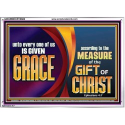 A GIVEN GRACE ACCORDING TO THE MEASURE OF THE GIFT OF CHRIST  Children Room Wall Acrylic Frame  GWARMOUR10669  "18X12"