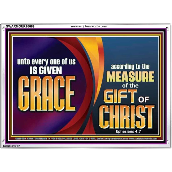 A GIVEN GRACE ACCORDING TO THE MEASURE OF THE GIFT OF CHRIST  Children Room Wall Acrylic Frame  GWARMOUR10669  