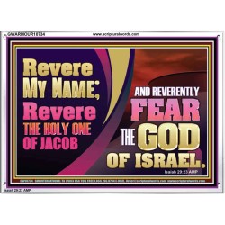 REVERE MY NAME AND REVERENTLY FEAR THE GOD OF ISRAEL  Scriptures Décor Wall Art  GWARMOUR10734  "18X12"