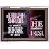 JEHOVAH SHALOM OUR GOODNESS FORTRESS HIGH TOWER DELIVERER AND SHIELD  Encouraging Bible Verse Acrylic Frame  GWARMOUR10749  "18X12"