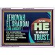 JEHOVAH EL SHADDAI GOD ALMIGHTY OUR GOODNESS FORTRESS HIGH TOWER DELIVERER AND SHIELD  Christian Quotes Acrylic Frame  GWARMOUR10752  