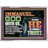 IMMANUEL..GOD WITH US OUR GOODNESS FORTRESS HIGH TOWER DELIVERER AND SHIELD  Christian Quote Acrylic Frame  GWARMOUR10755  "18X12"