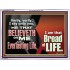 HE THAT BELIEVETH ON ME HATH EVERLASTING LIFE  Contemporary Christian Wall Art  GWARMOUR10758  "18X12"