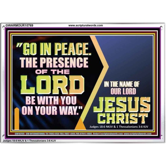 GO IN PEACE THE PRESENCE OF THE LORD BE WITH YOU ON YOUR WAY  Scripture Art Prints Acrylic Frame  GWARMOUR10769  