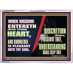 KNOWLEDGE IS PLEASANT UNTO THY SOUL UNDERSTANDING SHALL KEEP THEE  Bible Verse Acrylic Frame  GWARMOUR10772  "18X12"