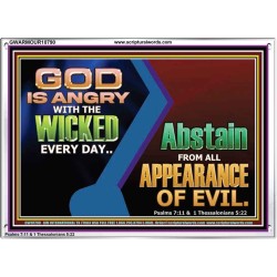 GOD IS ANGRY WITH THE WICKED EVERY DAY  Biblical Paintings Acrylic Frame  GWARMOUR10790  "18X12"