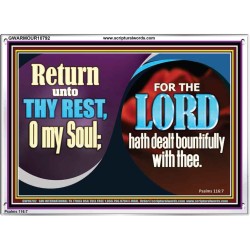 THE LORD HATH DEALT BOUNTIFULLY WITH THEE  Contemporary Christian Art Acrylic Frame  GWARMOUR10792  "18X12"