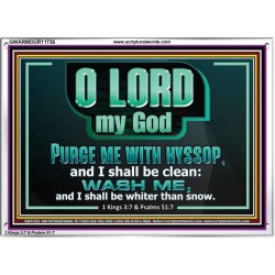 PURGE ME WITH HYSSOP AND I SHALL BE CLEAN  Biblical Art Acrylic Frame  GWARMOUR11736  "18X12"