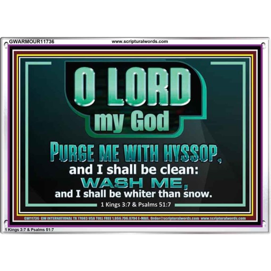 PURGE ME WITH HYSSOP AND I SHALL BE CLEAN  Biblical Art Acrylic Frame  GWARMOUR11736  