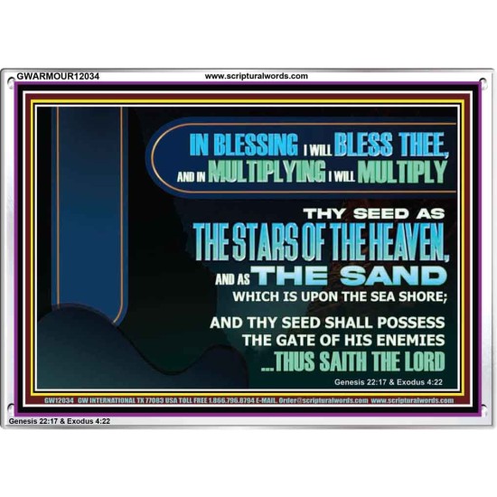 IN BLESSING I WILL BLESS THEE  Sanctuary Wall Acrylic Frame  GWARMOUR12034  