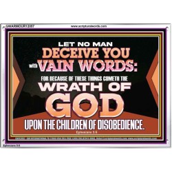 LET NO MAN DECEIVE YOU WITH VAIN WORDS  Scripture Art Work Acrylic Frame  GWARMOUR12057  "18X12"