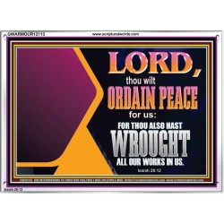 THE LORD WILL ORDAIN PEACE FOR US  Large Wall Accents & Wall Acrylic Frame  GWARMOUR12113  "18X12"