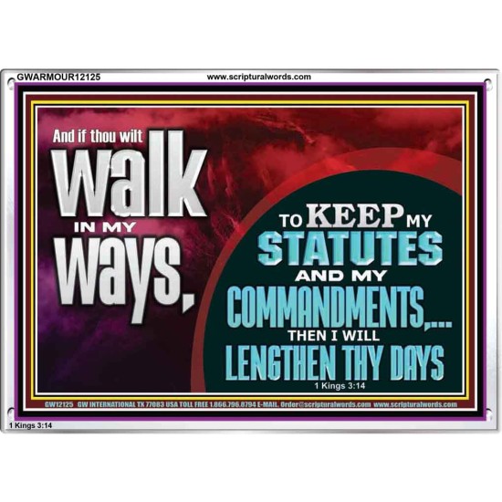 KEEP MY STATUTES AND MY COMMANDMENTS  Custom Wall Scripture Art  GWARMOUR12125  