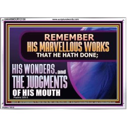 REMEMBER HIS MARVELLOUS WORKS THAT HE HATH DONE  Custom Modern Wall Art  GWARMOUR12138  "18X12"