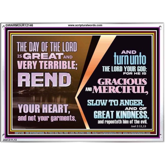 REND YOUR HEART AND NOT YOUR GARMENTS AND TURN BACK TO THE LORD  Custom Inspiration Scriptural Art Acrylic Frame  GWARMOUR12146  