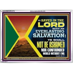 BE SAVED IN THE LORD WITH AN EVERLASTING SALVATION  Printable Bible Verse to Acrylic Frame  GWARMOUR12174  "18X12"