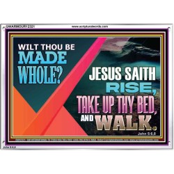 JESUS SAITH RISE TAKE UP THY BED AND WALK  Unique Scriptural Acrylic Frame  GWARMOUR12321  "18X12"