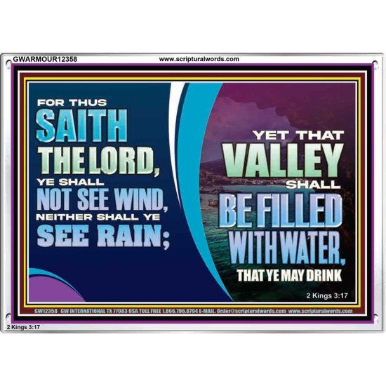 VALLEY SHALL BE FILLED WITH WATER THAT YE MAY DRINK  Sanctuary Wall Acrylic Frame  GWARMOUR12358  
