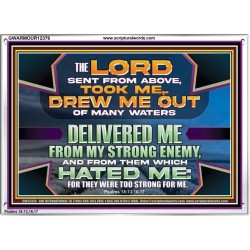 DELIVERED ME FROM MY STRONG ENEMY  Sanctuary Wall Acrylic Frame  GWARMOUR12376  "18X12"