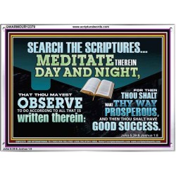 SEARCH THE SCRIPTURES MEDITATE THEREIN DAY AND NIGHT  Unique Power Bible Acrylic Frame  GWARMOUR12379  "18X12"