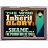 THE WISE SHALL INHERIT GLORY  Sanctuary Wall Acrylic Frame  GWARMOUR12417  "18X12"