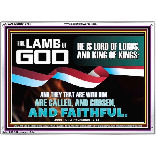 THE LAMB OF GOD LORD OF LORD AND KING OF KINGS  Scriptural Verse Acrylic Frame   GWARMOUR12705  