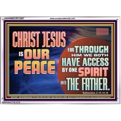 CHRIST JESUS IS OUR PEACE  Christian Paintings Acrylic Frame  GWARMOUR12967  "18X12"