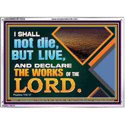 I SHALL NOT DIE BUT LIVE AND DECLARE THE WORKS OF THE LORD  Eternal Power Acrylic Frame  GWARMOUR13034  "18X12"