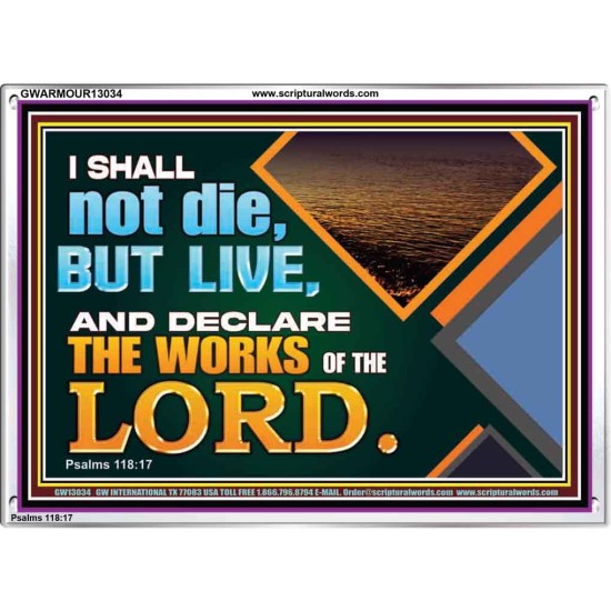 I SHALL NOT DIE BUT LIVE AND DECLARE THE WORKS OF THE LORD  Eternal Power Acrylic Frame  GWARMOUR13034  