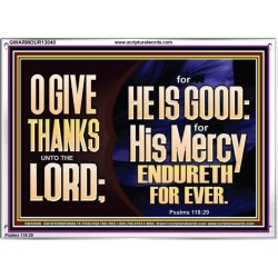 THE LORD IS GOOD HIS MERCY ENDURETH FOR EVER  Unique Power Bible Acrylic Frame  GWARMOUR13040  "18X12"