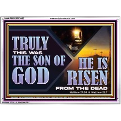 TRULY THIS WAS THE SON OF GOD HE IS RISEN FROM THE DEAD  Sanctuary Wall Acrylic Frame  GWARMOUR13092  "18X12"