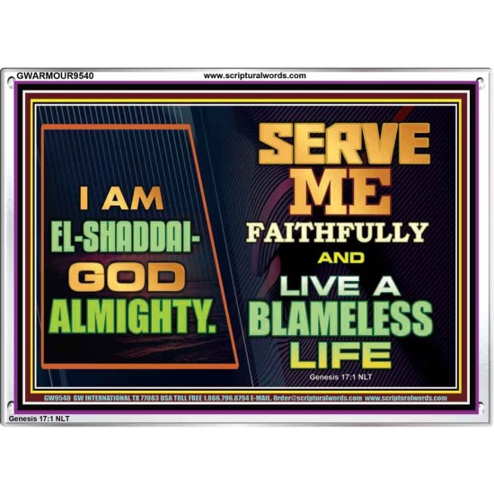 EL SHADDAI GOD ALMIGHTY  Unique Scriptural Acrylic Frame  GWARMOUR9540  