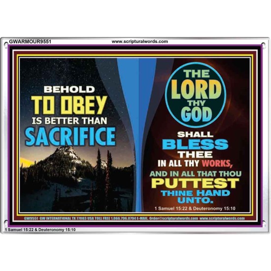 GOD SHALL BLESS THEE IN ALL THY WORKS  Ultimate Power Acrylic Frame  GWARMOUR9551  