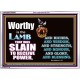 LAMB OF GOD GIVES STRENGTH AND BLESSING  Sanctuary Wall Acrylic Frame  GWARMOUR9554c  