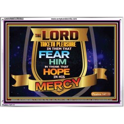 THE LORD TAKETH PLEASURE IN THEM THAT FEAR HIM  Sanctuary Wall Picture  GWARMOUR9563  "18X12"