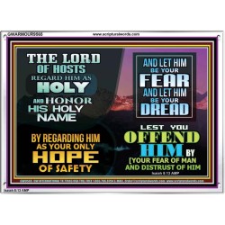 LORD OF HOSTS ONLY HOPE OF SAFETY  Unique Scriptural Acrylic Frame  GWARMOUR9565  "18X12"