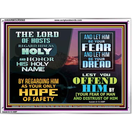 LORD OF HOSTS ONLY HOPE OF SAFETY  Unique Scriptural Acrylic Frame  GWARMOUR9565  