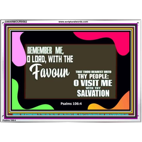 REMEMBER ME O GOD WITH THY FAVOUR AND SALVATION  Ultimate Inspirational Wall Art Acrylic Frame  GWARMOUR9582  